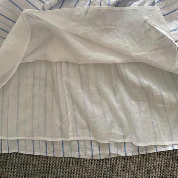 J JILL LOVE LINEN White Blue Stripe Sleeveless Dropwaist Tiered Maxi Dress XLP - Picture 5 of 7